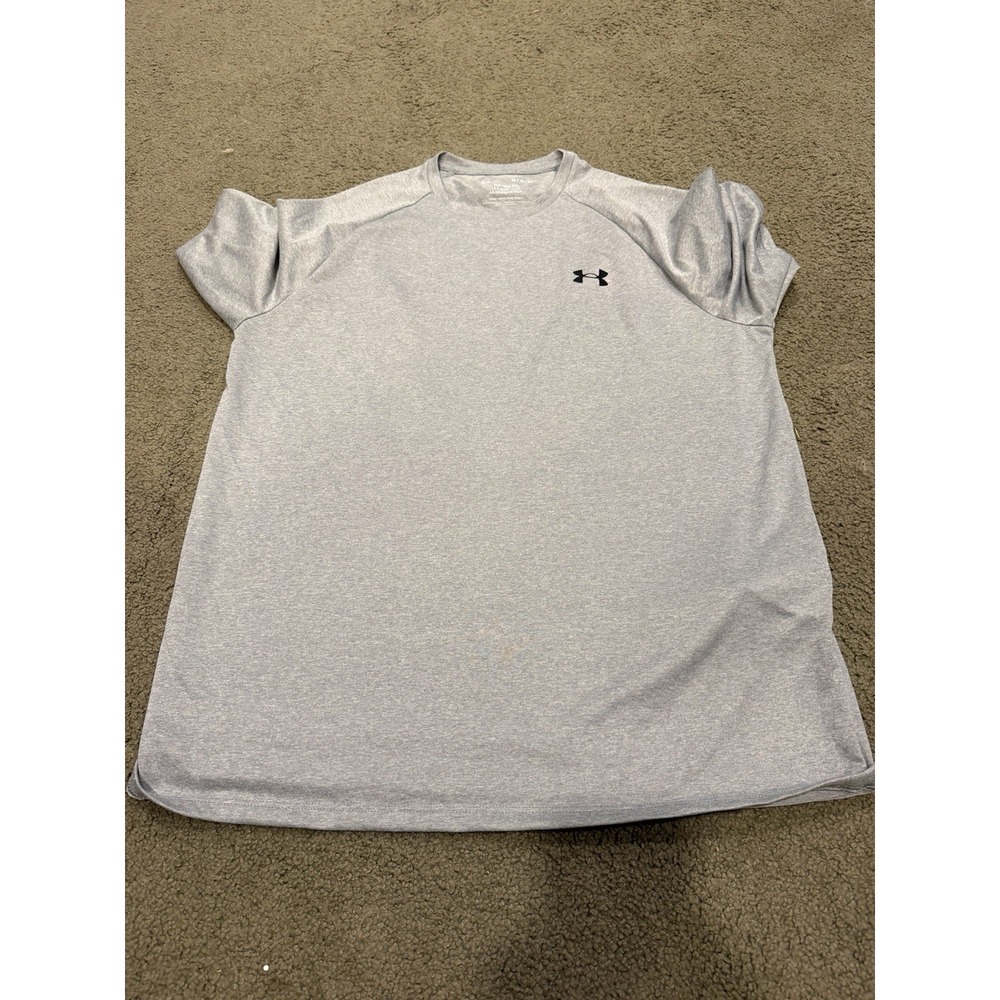 Under Armour Shirt Mens M Gray The Tech Tee Short Sleeve Athletic Polyester